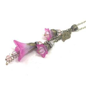 Customisable Handpainted Cluster Drop Flower Necklace