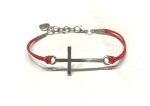 Cross Wax Cord Bracelet