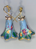 Lucite Flower Earrings- Mini Floral Painting