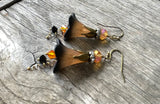 All Hallows Eve HandPainted Lucite Flower Earrings