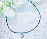 Cat in the Moon delicate Choker Necklace