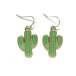 Enamel Cactus Earrings