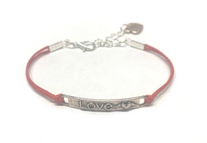 Love Bar Wax Cord Bracelet